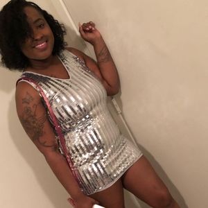 glam silver dress